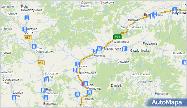 mapa Podwilk, Podwilk na mapie Targeo