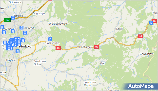mapa Podzamek, Podzamek na mapie Targeo