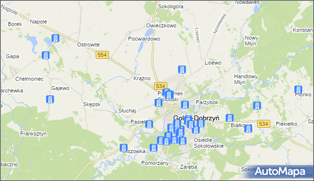 mapa Podzamek Golubski, Podzamek Golubski na mapie Targeo