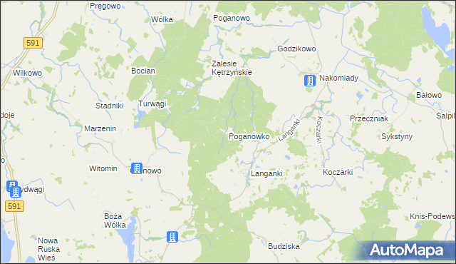 mapa Poganówko, Poganówko na mapie Targeo