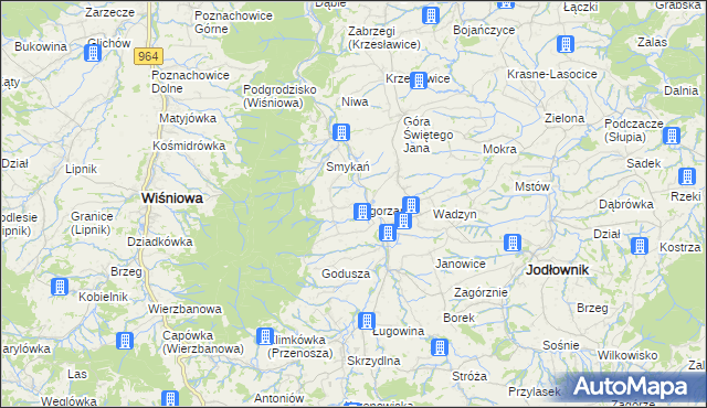 mapa Pogorzany, Pogorzany na mapie Targeo