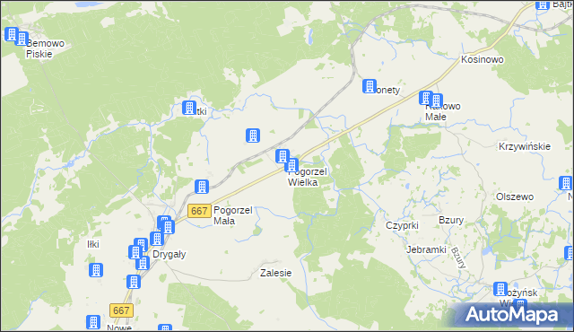 mapa Pogorzel Wielka, Pogorzel Wielka na mapie Targeo