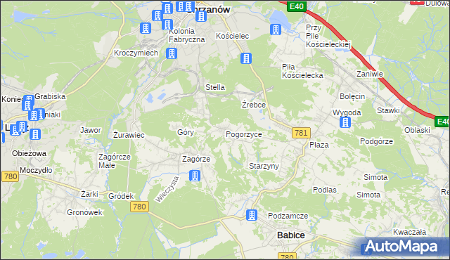 mapa Pogorzyce, Pogorzyce na mapie Targeo