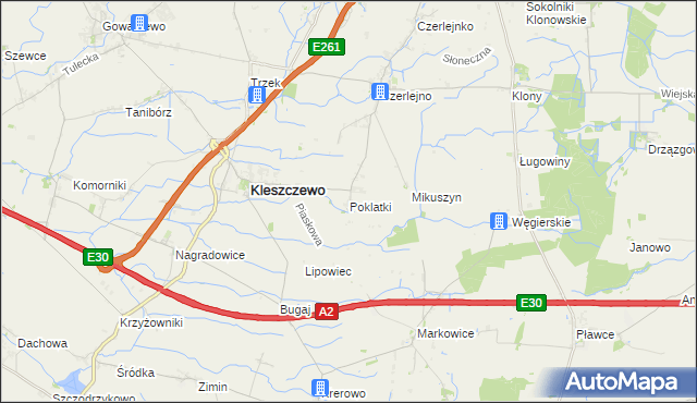 mapa Poklatki, Poklatki na mapie Targeo