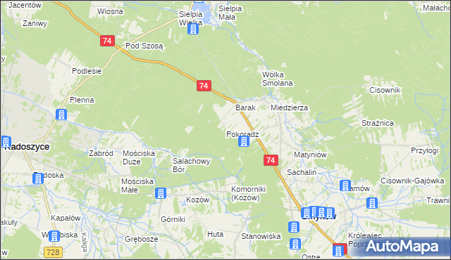 mapa Pokoradz, Pokoradz na mapie Targeo