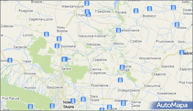 mapa Pokrzywianka gmina Nowa Słupia, Pokrzywianka gmina Nowa Słupia na mapie Targeo