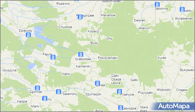 mapa Pokrzywniaki, Pokrzywniaki na mapie Targeo