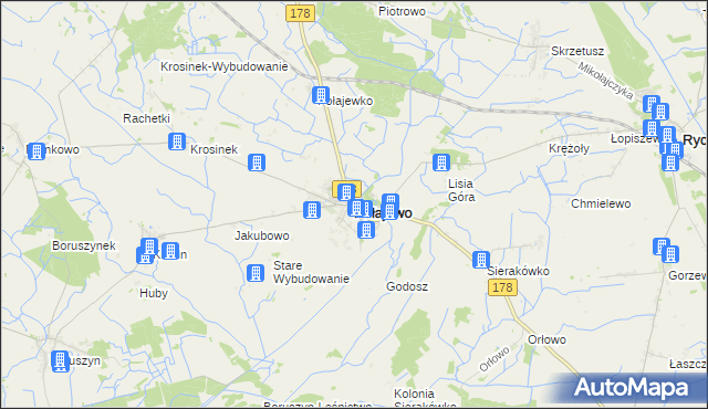 mapa Połajewo powiat czarnkowsko-trzcianecki, Połajewo powiat czarnkowsko-trzcianecki na mapie Targeo