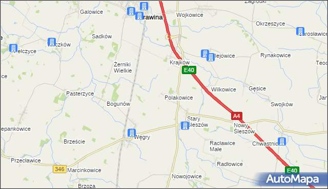 mapa Polakowice, Polakowice na mapie Targeo