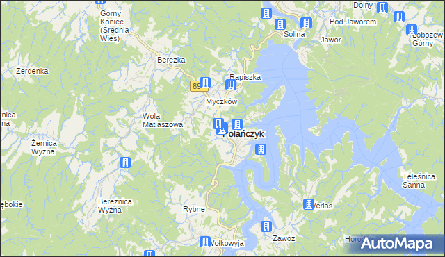 mapa Polańczyk, Polańczyk na mapie Targeo