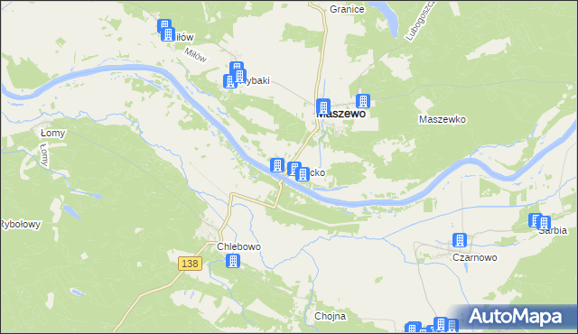 mapa Połęcko gmina Maszewo, Połęcko gmina Maszewo na mapie Targeo