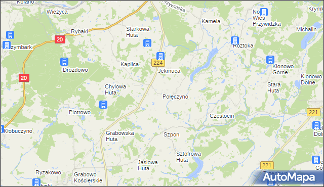 mapa Połęczyno, Połęczyno na mapie Targeo