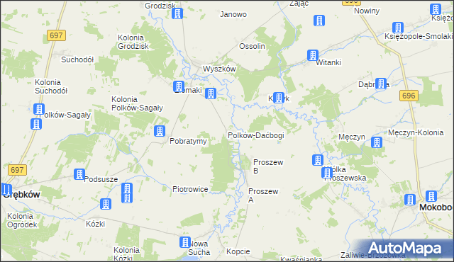 mapa Polków-Daćbogi, Polków-Daćbogi na mapie Targeo