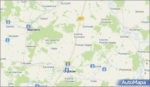 mapa Polków-Sagały, Polków-Sagały na mapie Targeo