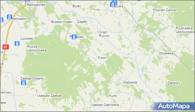 mapa Połoń, Połoń na mapie Targeo