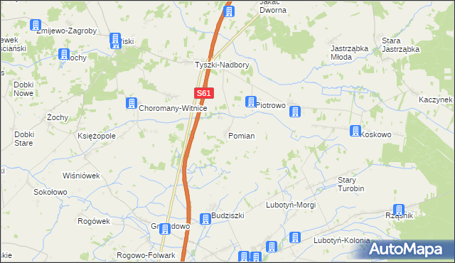 mapa Pomian, Pomian na mapie Targeo
