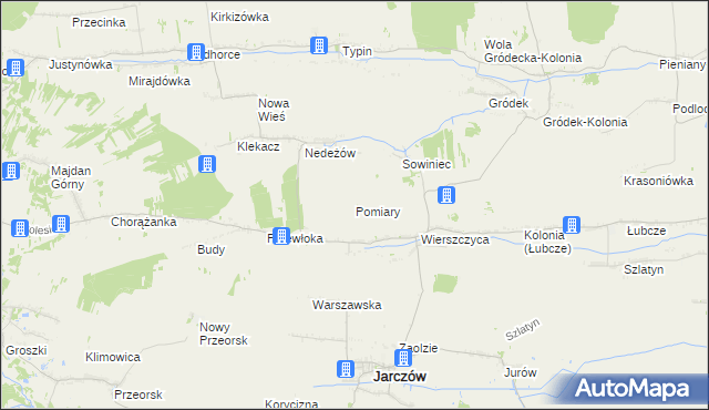 mapa Pomiary gmina Jarczów, Pomiary gmina Jarczów na mapie Targeo