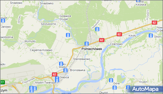 mapa Pomiechówek, Pomiechówek na mapie Targeo