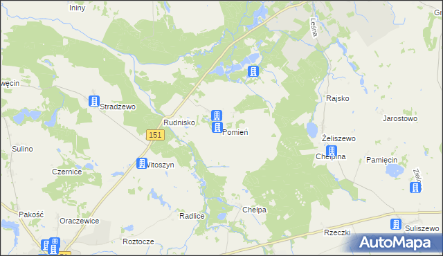 mapa Pomień, Pomień na mapie Targeo