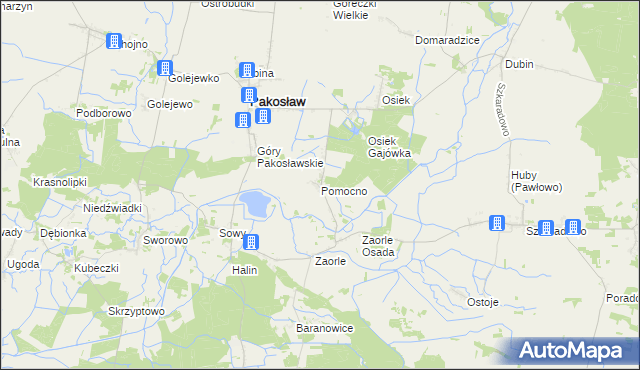 mapa Pomocno, Pomocno na mapie Targeo