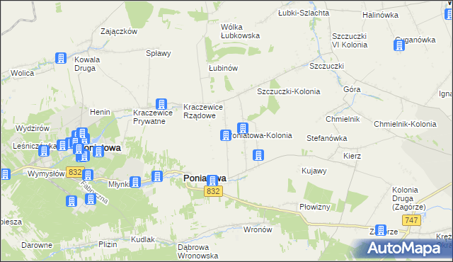 mapa Poniatowa-Kolonia, Poniatowa-Kolonia na mapie Targeo