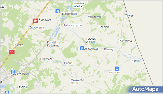 mapa Poniatowicze, Poniatowicze na mapie Targeo