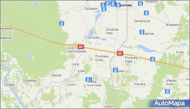 mapa Ponikiew Duża, Ponikiew Duża na mapie Targeo