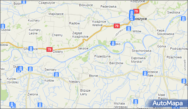 mapa Popędzyna, Popędzyna na mapie Targeo