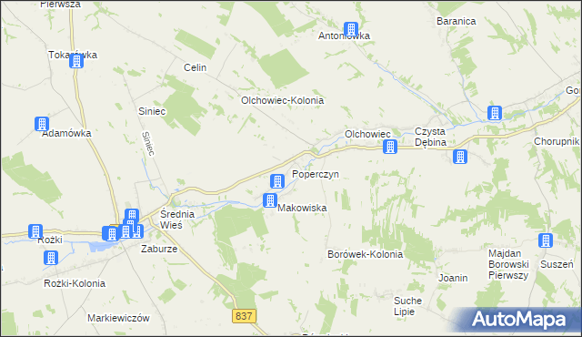 mapa Poperczyn, Poperczyn na mapie Targeo