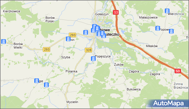 mapa Popęszyce, Popęszyce na mapie Targeo