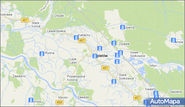 mapa Popielów powiat opolski, Popielów powiat opolski na mapie Targeo