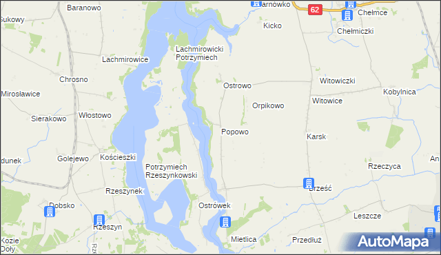 mapa Popowo gmina Kruszwica, Popowo gmina Kruszwica na mapie Targeo