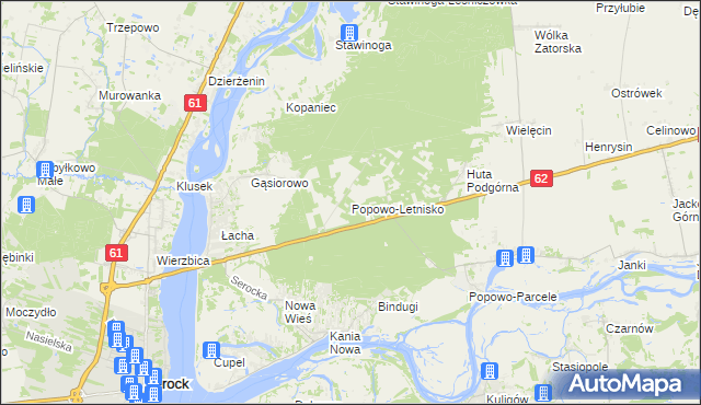 mapa Popowo-Letnisko, Popowo-Letnisko na mapie Targeo