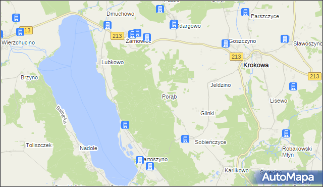 mapa Porąb gmina Krokowa, Porąb gmina Krokowa na mapie Targeo