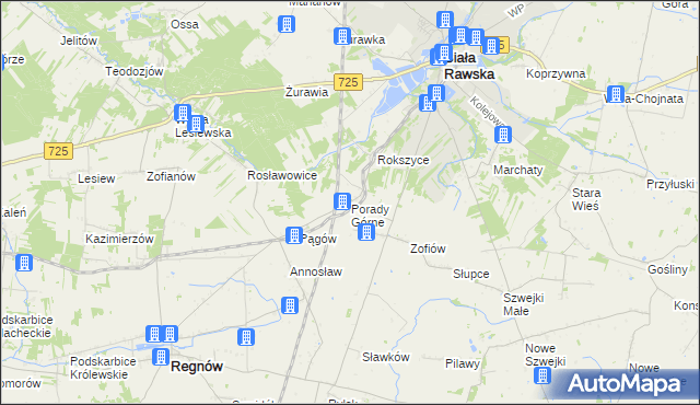 mapa Porady Górne, Porady Górne na mapie Targeo