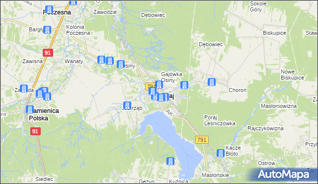 mapa Poraj powiat myszkowski, Poraj powiat myszkowski na mapie Targeo