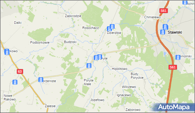 mapa Poryte, Poryte na mapie Targeo