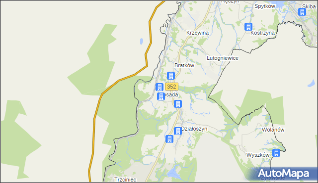 mapa Posada gmina Bogatynia, Posada gmina Bogatynia na mapie Targeo