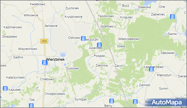 mapa Posada gmina Wierzbinek, Posada gmina Wierzbinek na mapie Targeo