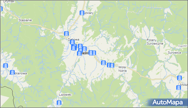 mapa Posada Jaśliska, Posada Jaśliska na mapie Targeo