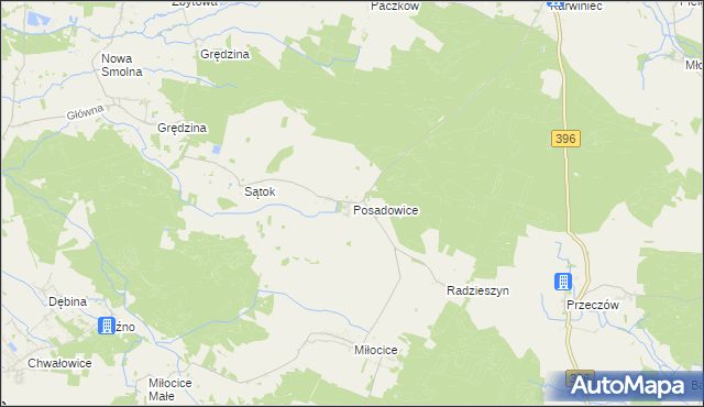 mapa Posadowice, Posadowice na mapie Targeo