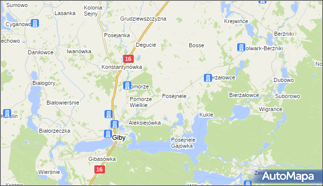 mapa Posejnele, Posejnele na mapie Targeo