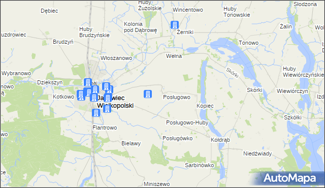 mapa Posługowo, Posługowo na mapie Targeo