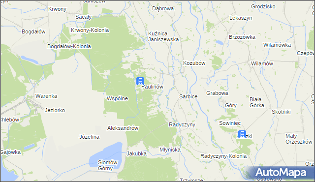 mapa Posoka gmina Przykona, Posoka gmina Przykona na mapie Targeo
