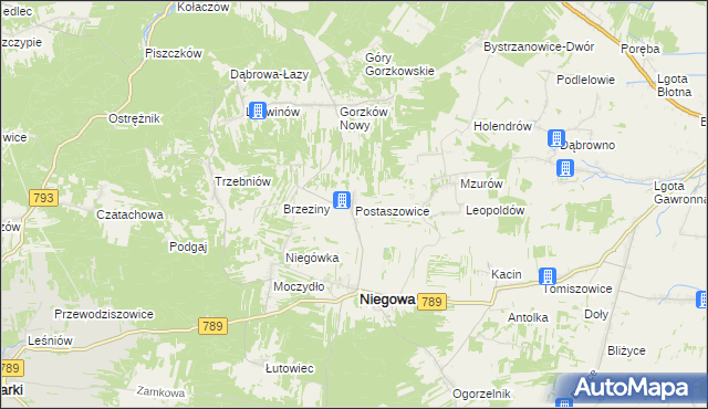 mapa Postaszowice, Postaszowice na mapie Targeo