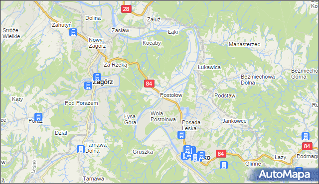 mapa Postołów, Postołów na mapie Targeo