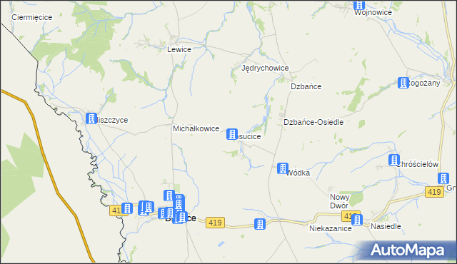 mapa Posucice, Posucice na mapie Targeo
