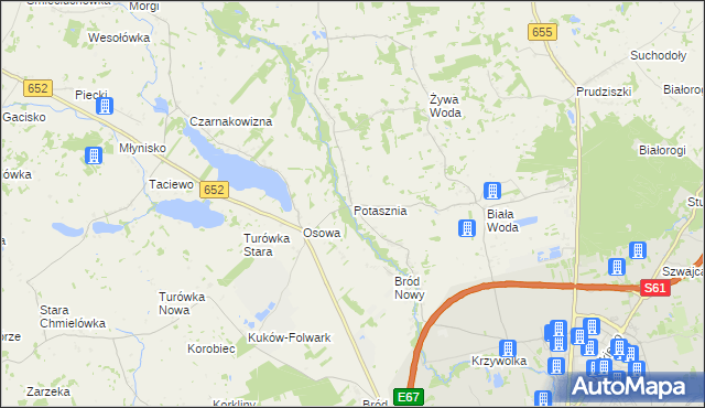 mapa Potasznia gmina Suwałki, Potasznia gmina Suwałki na mapie Targeo