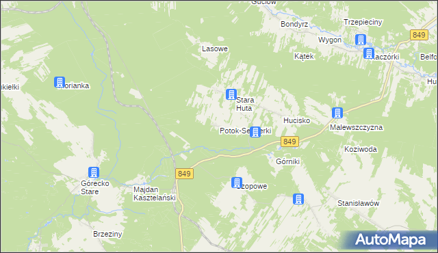 mapa Potok-Senderki, Potok-Senderki na mapie Targeo