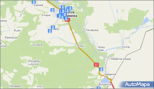 mapa Potoki gmina Lubycza Królewska, Potoki gmina Lubycza Królewska na mapie Targeo